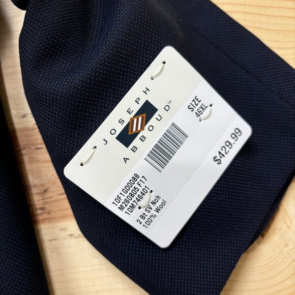 Joseph Abboud Blazer Size 46 XL Blue Navy Coat 2 Button Reda Wool SX Nch NEW - Picture 5 of 15
